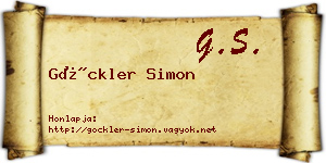 Göckler Simon névjegykártya